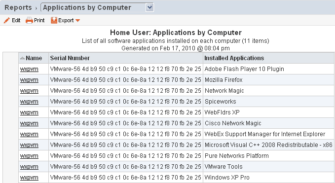 Spiceworks Reports Spiceworks Reports Screenshot