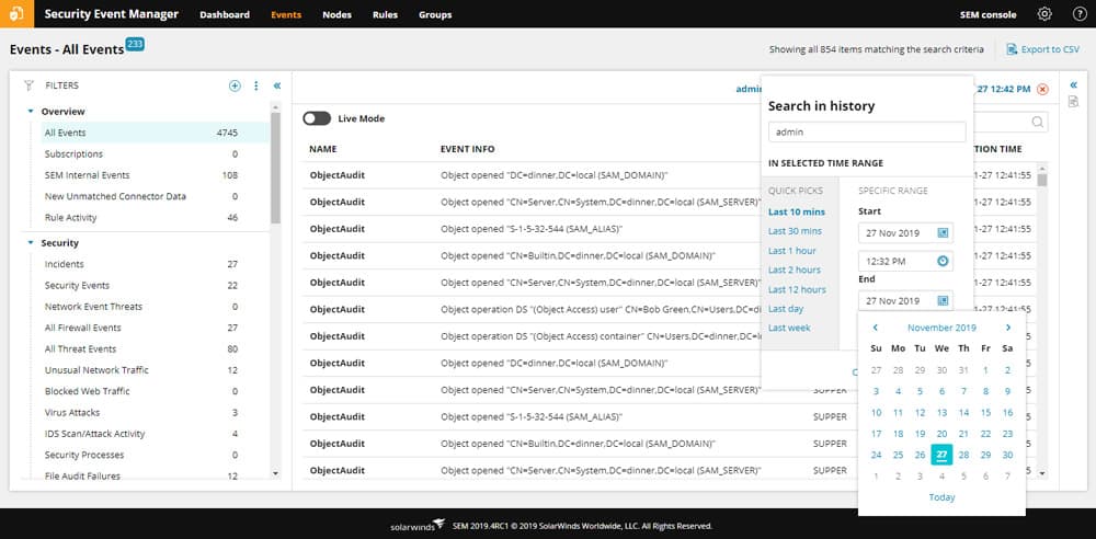 event reporting and audits