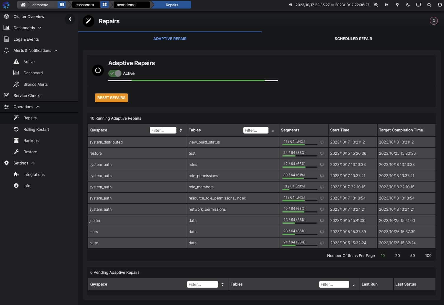 AxonOps-3-in-1 Cassandra Operations repair