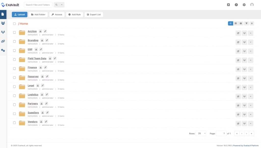ExaVault File Transfer Dashboard