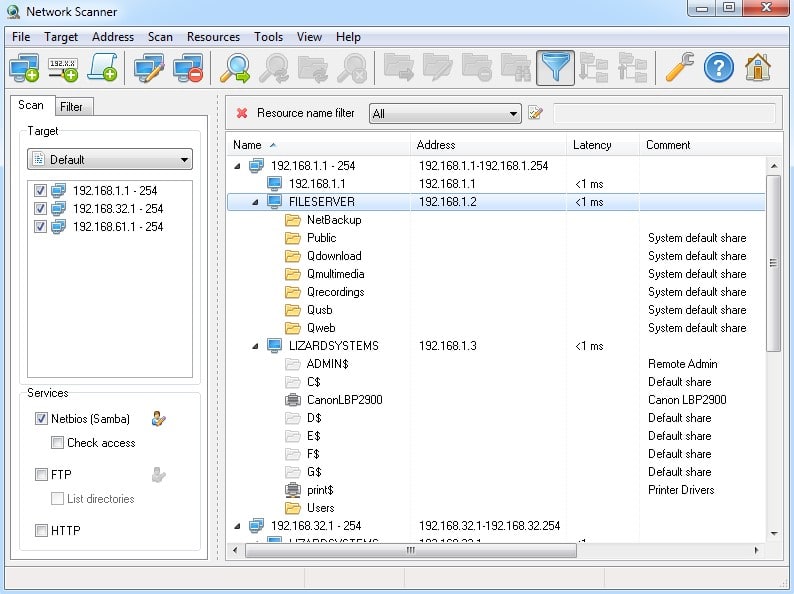 LizardSystems Network Scanner