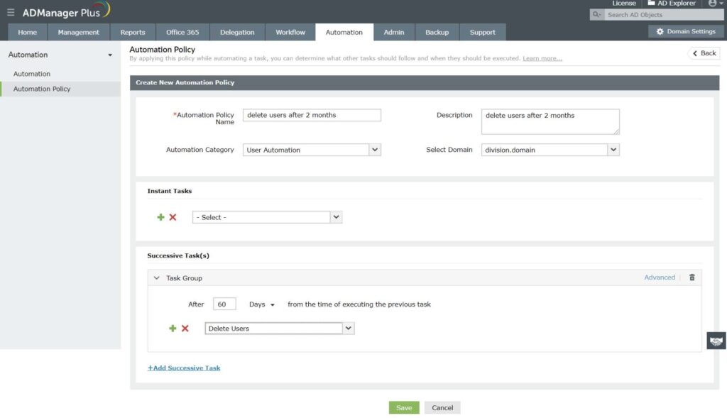 ManageEngine ADManager Plus Automation