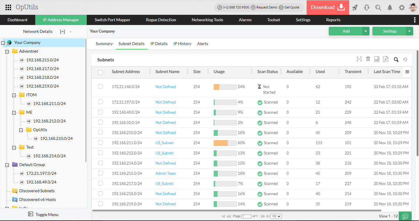 ManageEngine IP Address Monitoring Tool