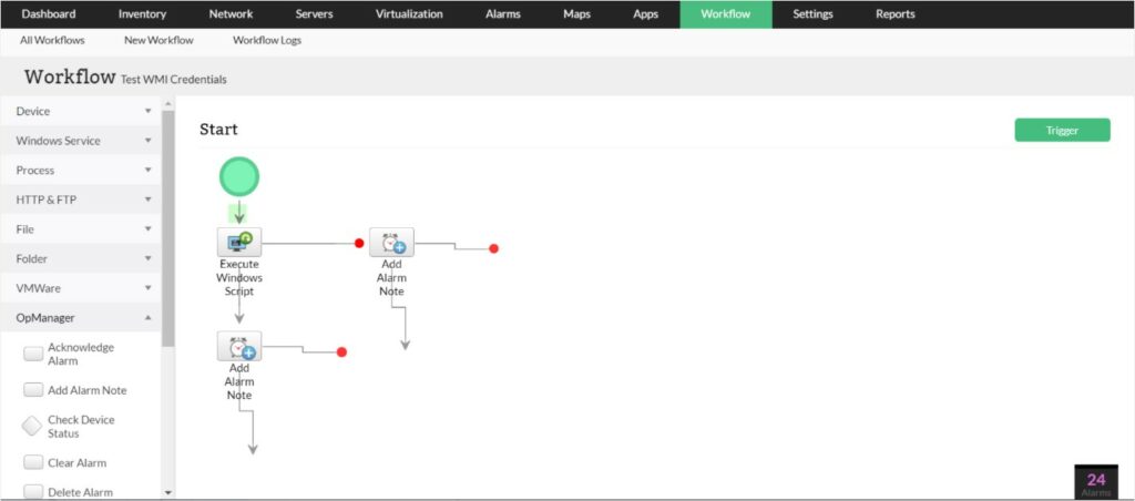 ManageEngine OpManager IT Workflow Automation