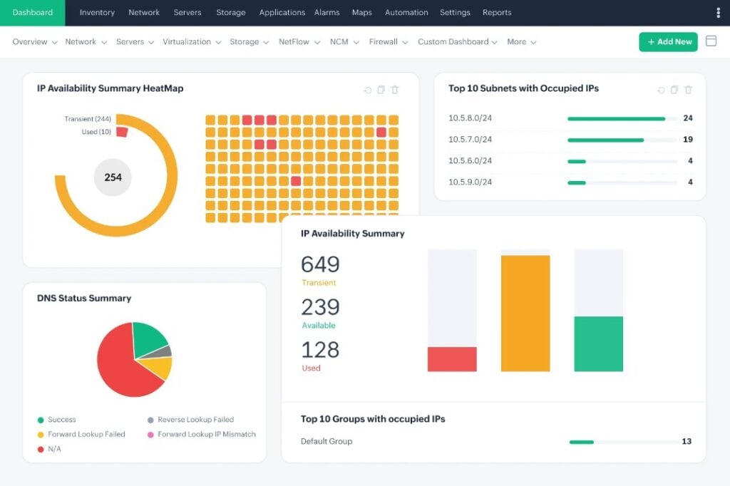 ManageEngine OpManager Nexus Dashboard