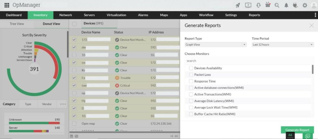 ManageEngine OpManager Report Generation