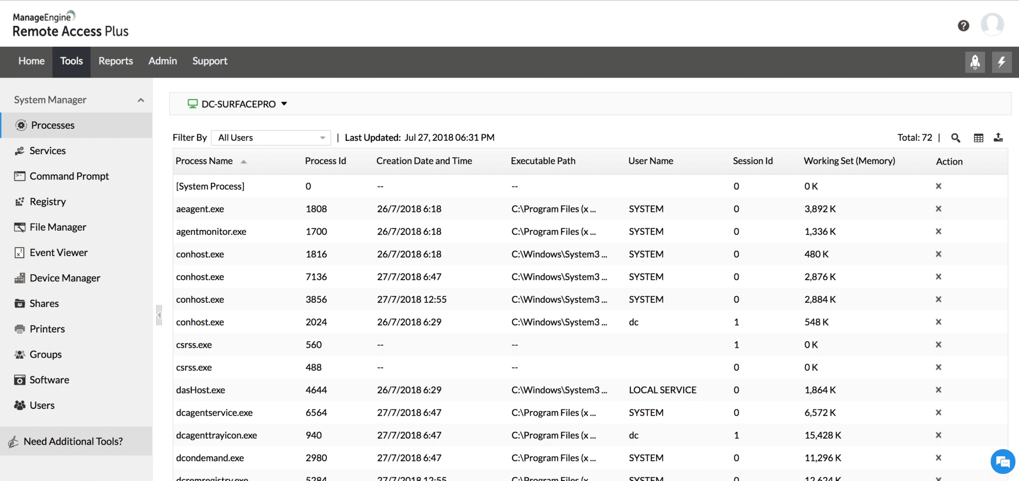 ManageEngine Remote Access Plus