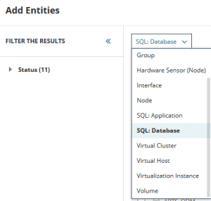 Sample view of some elements available to PerfStacj