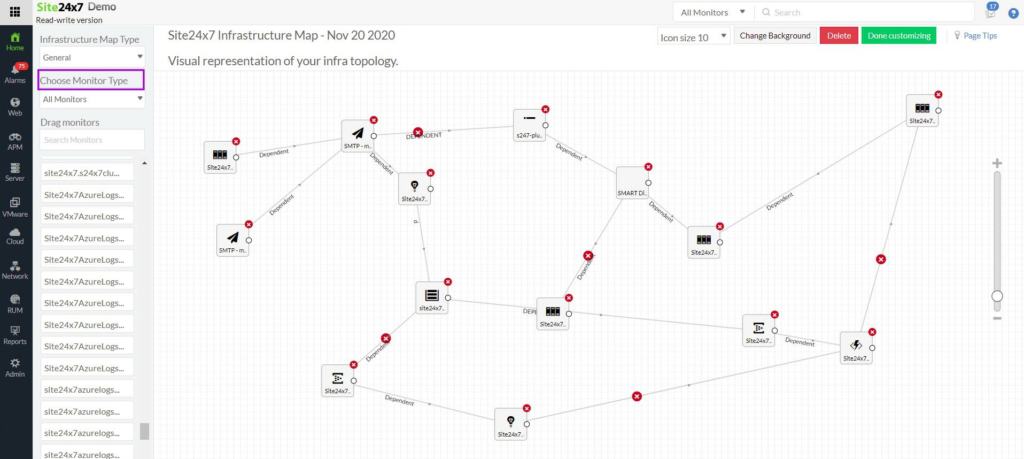 Site24x7 Network Map