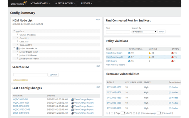 Review Solarwinds Network Config Generator