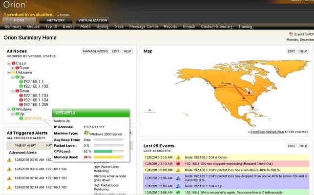 orion solarwinds network performance monitor
